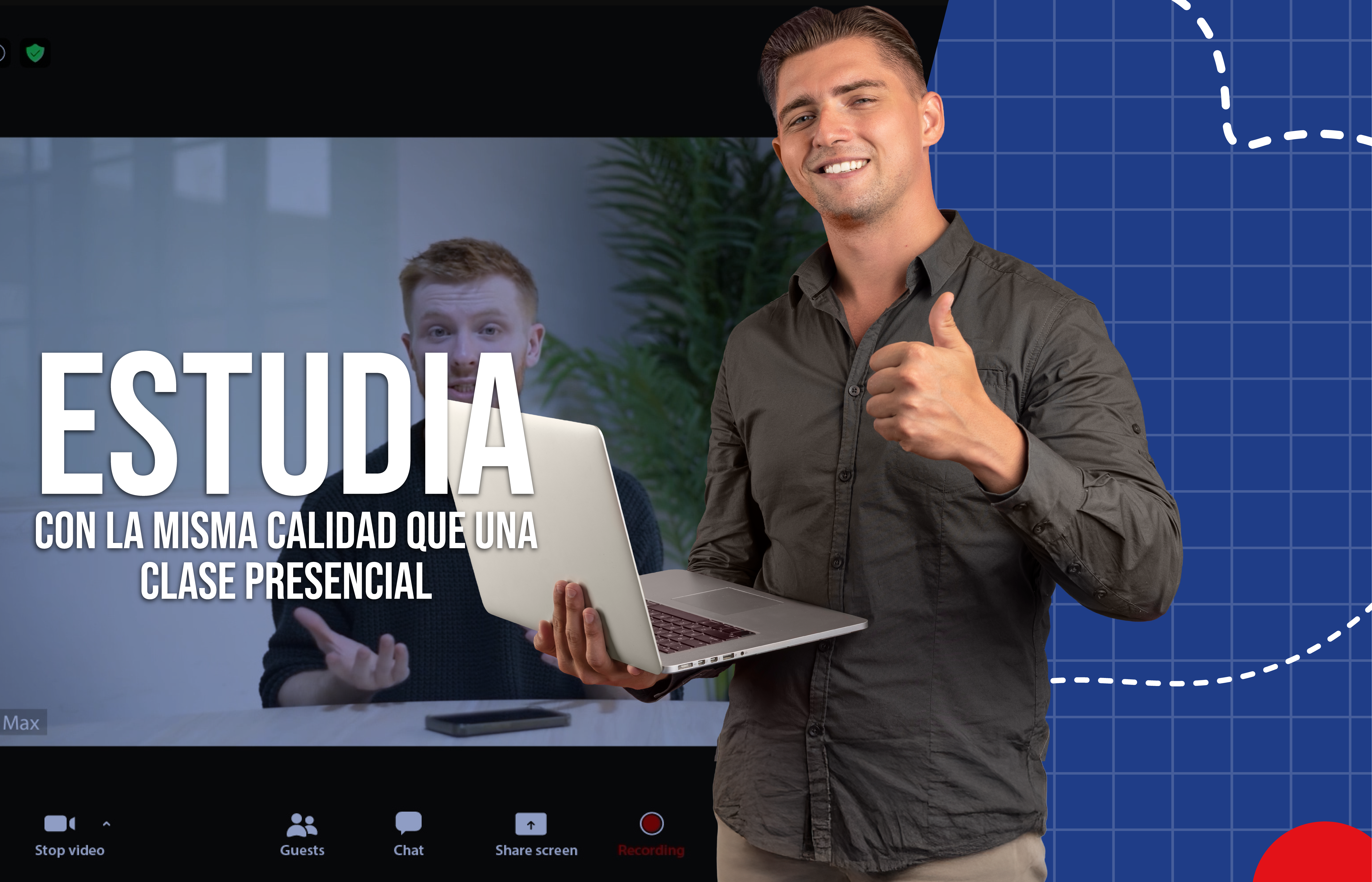 Profesional estudiando inglés